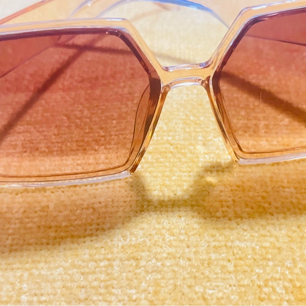 Stylish Hexagon Pink Gradient Sunglasses for Women